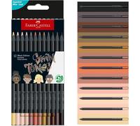 FaberCastell Black Edition Pencils, 12 Soft Blending Diverse Human Tones