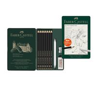 FaberCastell Pitt Graphite Matt Pencils Professional Tin Set of 11 Pieces