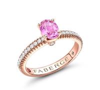 Faberge Colours of Love 18ct Rose Gold Pink Sapphire Diamond Fluted Ring - 51 FBR-562/51