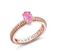 Faberge Colours of Love 18ct Rose Gold Pink Sapphire Fluted Ring - 60