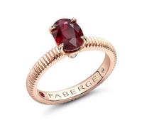 Faberge Colours of Love 18ct Rose Gold Ruby Diamond Fluted Ring - 58 FBR-556/58