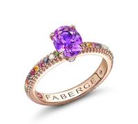 Faberge Colours of Love 18ct Rose Gold Sapphire Multi Gemstone Fluted Ring - 56 FBR-655/56