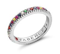 Faberge Colours of Love 18ct White Gold Multicoloured Gemstone Fluted Band Ring - 55 FBR-569/55