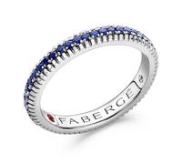 Faberge Colours of Love 18ct White Gold Sapphire Fluted Band Ring - 53