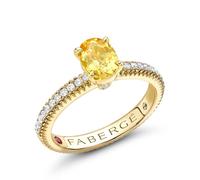 Faberge Colours of Love 18ct Yellow Gold Yellow Sapphire Diamond Fluted Ring - 63 FBR-692/63