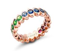 Faberge Colours of Love Cosmic Curve 18ct Rose Gold Rainbow Gemstone Eternity Ring - 50 FBR-609/50