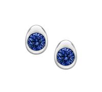 Faberge Colours of Love Cosmic Curve 18ct White Gold Sapphire Stud Earrings