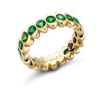 Faberge Colours of Love Cosmic Curve 18ct Yellow Gold Emerald Eternity Ring - 58 FBR-752/58