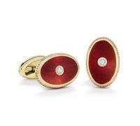Faberge Heritage Boris 18ct Rose Gold Red Enamel Cufflinks FBR-568