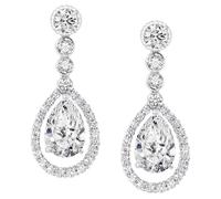 Faberge Platinum Diamond Fluted Teardrop Earrings D FBR-672