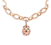 Faberge Treillage 18ct Rose Gold Multi Coloured Brushed Charm - Rose Gold FBR-333