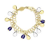 Faberge Victor Mayer 18ct Yellow Gold Royal Blue Enamel Double Egg Chain Bracelet 00083487