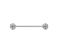 Faberge x Beetlejuice Beetlejuice 18ct White Gold Ruby Diamond Black Enamel Spiral Collar Bar FBR-812