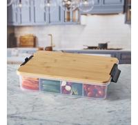 Faberware SnackleBox Bamboo Board, 7 Snack Dividers with Locking Lid, 20 x 33cm