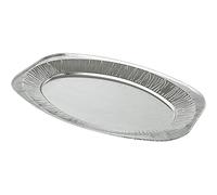 FABFINDS Aluminium Foil Part Platter Oval Foil Platters for Parties, Buffets & Catering Durable & Food-Safe 35cmX24.5cm (72)