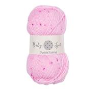 FabFinds Baby Double Knitting Wool Yarn Soft Chunky for Scarf Crochet Machine Washable (Spot Pink, 20)