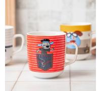 FABFINDS Cartoon Dog Ceramic Mug 370ml Cute Kids Coffee & Cocoa Cup with Colourful Puppy Print, Durable Glazed Animal Mug for Hot Drinks, Child-Friendly Gift Assorted Designs (Jean Pocket Pup)