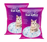 FabFinds Cat Litter Antibacterial Silica Gel Non-clumping Long Lasting Odour Control Dust Free Cat Litter 3.8L (2 Pack)