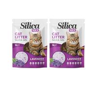 FabFinds Cat Litter Antibacterial Silica Gel Non-clumping Long Lasting Odour Control Dust Free Cat Litter 5L (2 Pack Lavender 5L)