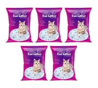 FabFinds Cat Litter Antibacterial Silica Gel Non-clumping Long Lasting Odour Control Dust Free Cat Litter 3.8L (5 Pack)