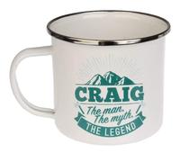 FabFinds Coffee Mug Personalised Enamel Tea Cup (Craig)