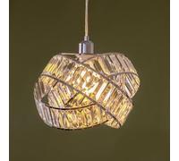 FabFinds Crystal Lampshade 3 Tier Interlocking Metal LampShade Easy Fit Lampshade with Reducer for Bedroom Office (W31cmXH23cm)