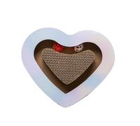 FabFinds Heart Cat Scratcher 29cm Corrugated Cardboard Scratching Pad With Ball Track For Kittens Indoor Cats Claw Care And Play