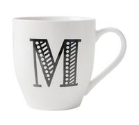 FabFinds Hugga Mug with Initials Classic Black and White Ceramic Large Gift Coffee Cups (H11cm X W11cm) (Approx.) (M)