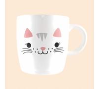 FabFinds Hugga Mug with Initials Classic Ceramic Mug Large Gift Coffee Cups 330ml (Cute Cat)