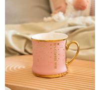 FabFinds It’s Coffee Time Ceramic Mug 350ml Gold Finish Printed Coffee Cup, Stylish Assorted Designs, Durable Ceramic, Gift for Home or Office, Tea & Hot Drink Mug (1, Blush Pink)