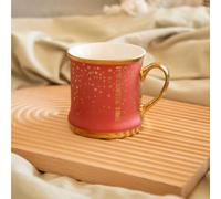 FABFINDS It’s Coffee Time Ceramic Mug 350ml Gold Finish Printed Coffee Cup, Stylish Assorted Designs, Durable Ceramic, Gift for Home or Office, Tea & Hot Drink Mug (1, Sunset Rose)