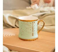 FABFINDS It’s Coffee Time Ceramic Mug 350ml Gold Finish Printed Coffee Cup, Stylish Assorted Designs, Durable Ceramic, Gift for Home or Office, Tea & Hot Drink Mug (1, Mint Green)