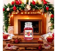 FabFinds Large 18oz Scented Glass Jar Candle Natural Soy Wax Gift Fragrance 104 Hours (Winter Spiced Apple)