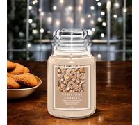 FabFinds Large 18oz Scented Glass Jar Candle Natural Soy Wax Gift Fragrance (Free FabFinds 8pcs Wax Melt) Burn Time: 104 Hours (Christmas Cookies)