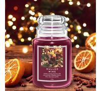 FabFinds Large 18oz Scented Glass Jar Candle Natural Soy Wax Gift Fragrance (Free FabFinds 8pcs Wax Melt) Burn Time: 104 Hours (Mulled Wine)