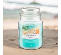 FabFinds Large 18oz Scented Glass Jar Candle Natural Soy Wax Gift Fragrance (Free FabFinds 8pcs Wax Melt) Burn Time: 104 Hours (Sun Kissed)