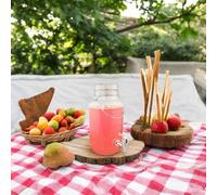 FabFinds Mason Jar Drinks Dispenser with Tap Metal Handles 3.5Litres