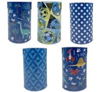FabFinds Money Tin Box Cant Open Tin Money Box for Kids Adults 12 Pack (Blue Assorted)