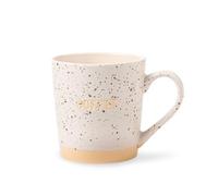 FabFinds Natural Speckled Ceramic Coffee Mug 400ml Smooth Shine Glaze Mug with Cream Base White Stoneware Cup for Coffee or Tea Durable & Stylish for Kitchen or Office