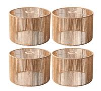 FabFinds Natural Woven Paper Rope Ceiling Lamp Shade with Contrast Black Trim Textured String Shade for Bedroom Living Room & Hallway Scandi Coastal Boho Decor 30cm Pack of 4