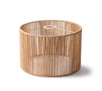 FabFinds Natural Woven Paper Rope Ceiling Lamp Shade with Contrast Black Trim Textured String Shade for Bedroom Living Room & Hallway Scandi Coastal Boho Decor 30cm Pack of 1