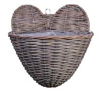 FabFinds Rustic Heart Hanging Basket Indoor Outdoor Garden Woven Planter Large 12” (2)
