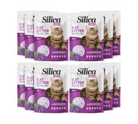 FabFinds Silica Max Cat Litter Antibacterial Gel Non-clumping Long Lasting Odour Control Dust Free Cat Litter 5L (12 Pack Lavender 5L)