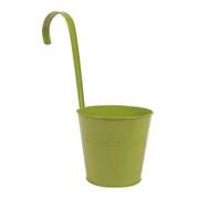 FabFinds Tin Pail Overfence Planter Outdoor Hanging Plant Pots Garden Over Fence Bucket Planter for Garden Balcony Decor (Sage, 1)