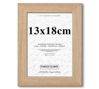 Fabian Clarke London® 13x18cm Modern Oak Wooden Picture Photo Frame Ideal for Prints and Posters Hang Portrait or Landscape