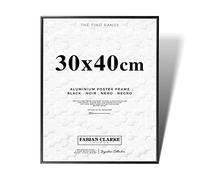 Fabian Clarke London® 30x40cm Black Aluminium Picture Frame Hang Portrait or Landscape with Safety Glass