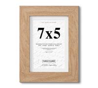 Fabian Clarke London® 7x5 Modern Oak Wooden Picture Photo Frame with White 6x4 Mount to Hang Portrait or Landscape