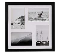 Fabian Clarke London® Black 12x12” Square Picture Frame Multi Aperture with White Mount that Holds 4x 6x4” Photos Pictures Includes Glass Front