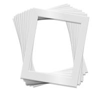 Fabian Clarke London® Pack of Ten 12x8 White Photo Picture Mounts for Photo Frames Mount with Aperture for 10x6 Picture Display Artwork or Paintings