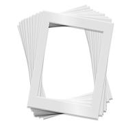 Fabian Clarke London® Pack of Ten A5 White Photo Picture Mounts for Photo Frames Mount with Aperture for A6 Picture Display Artwork or Paintings